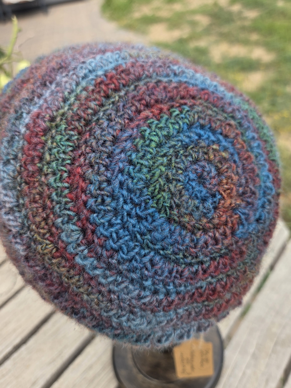 Artisan Handmade Lightweight Wool Blend Unisex Crochet "Cabin Fever" Beanie Hat - Picture 6 of 7